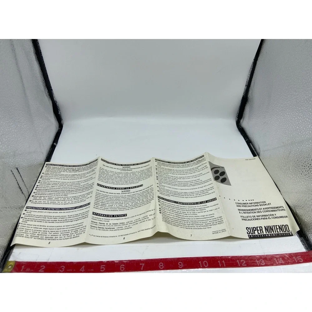 Nintendo SNES Instruction Manual and Precautions Booklet Gray HW A SNS USA 2